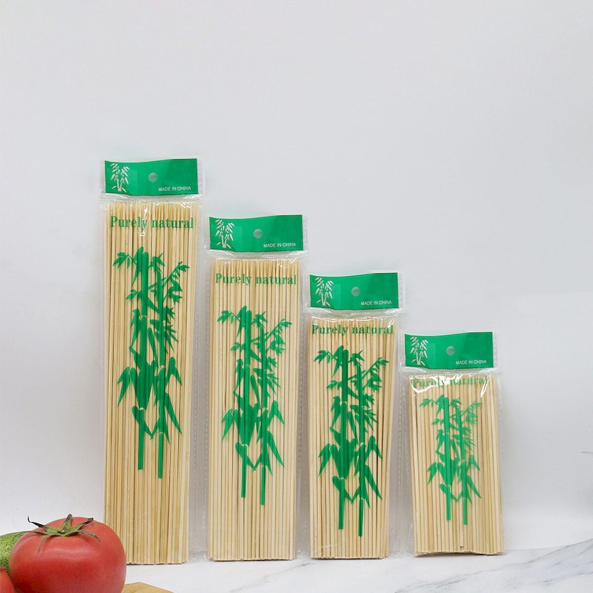 SLUOHZXI 100 PCS Bamboo Wooden Skewer Bouquet Bamboo Sticks - Image 1