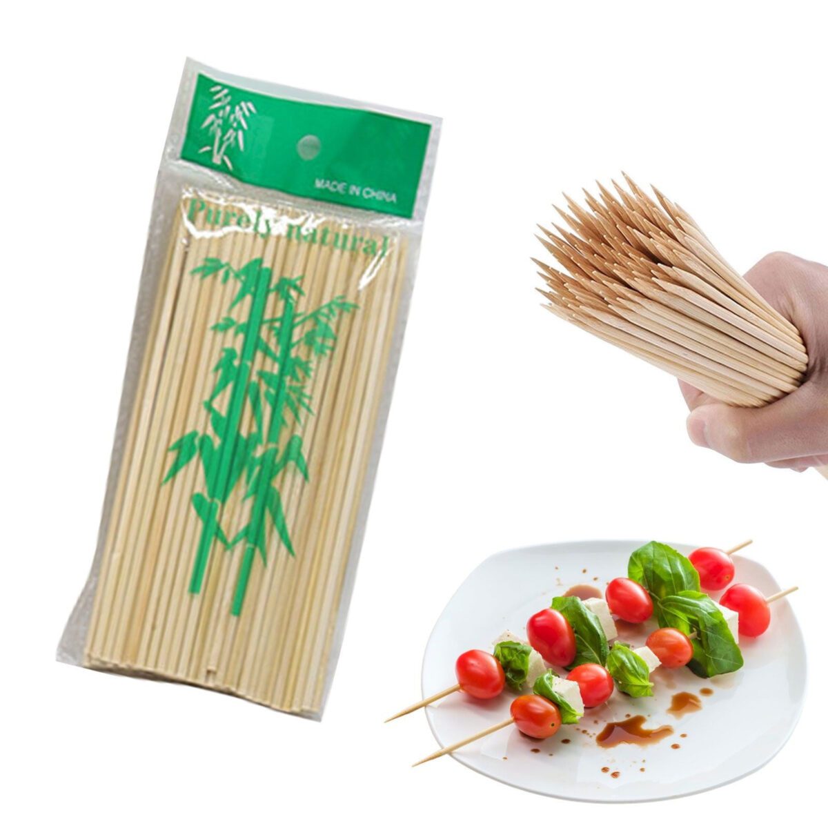 SLUOHZXI 100 PCS Bamboo Wooden Skewer Bouquet Bamboo Sticks - Image 5